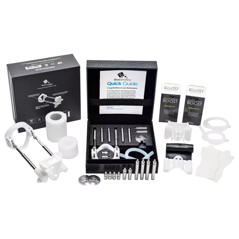 SizeGenetics medical traction device for non-surgical Peyronie's treatment at home